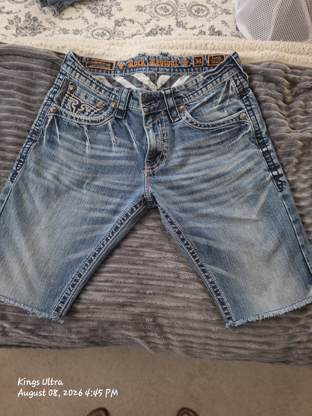 Rock Revival Men's Light Blue Distressed Jean Shorts